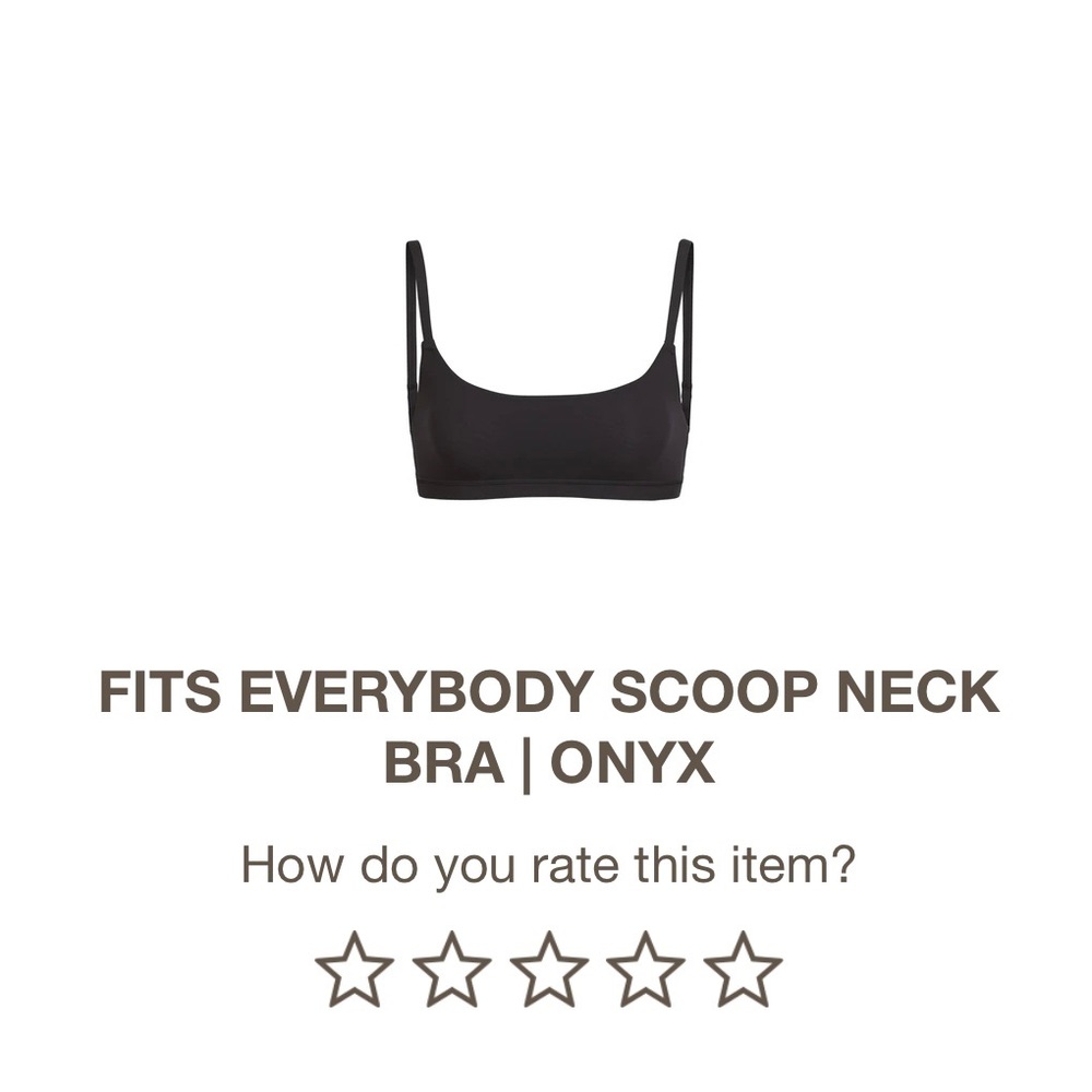 SKIMS LARGE FITS EVERYBODY SCOOP NECK BRA ONYX